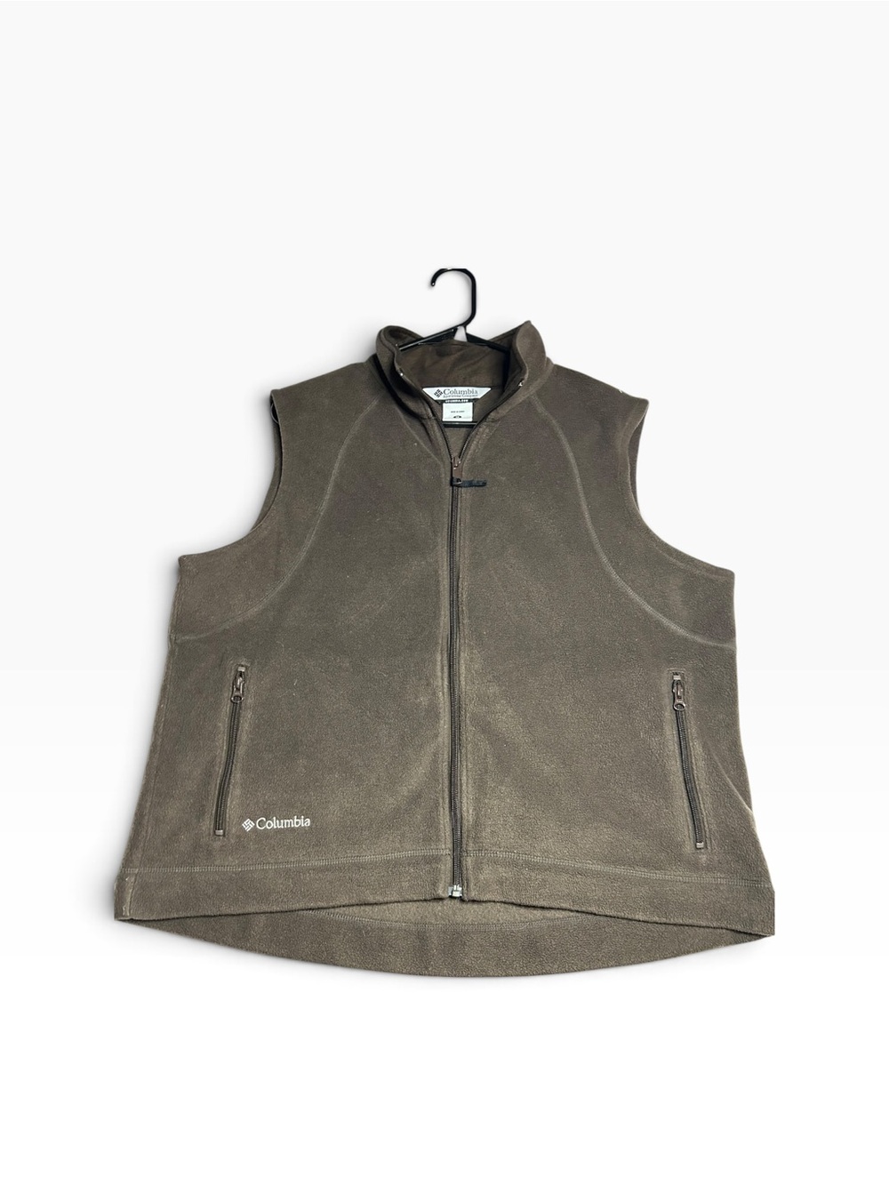 Columbia Woman’s Plus Olive Green Fleece Vest - Full Zip 1X Fall